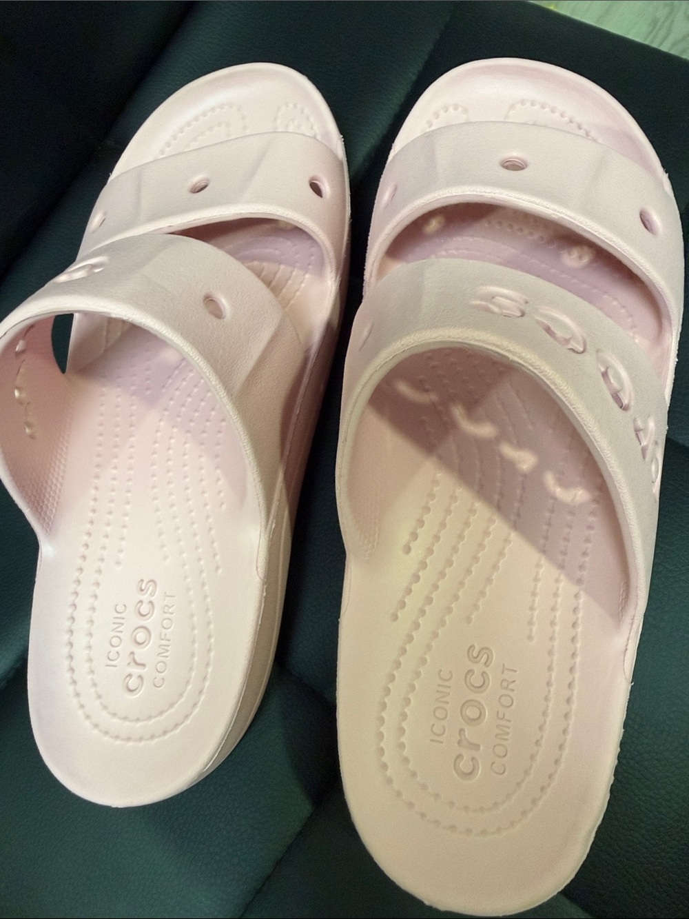 CROCS Light Pink Two-Strap Slide Sandals - Picture 5 of 7